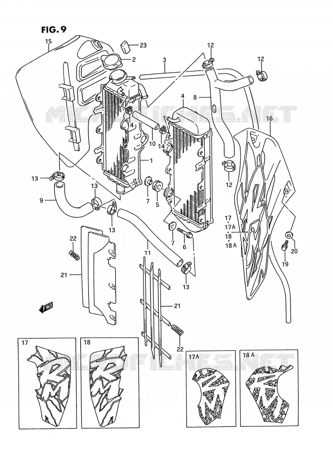 RADIATOR (MODEL N/P) Suzuki MOTO 125 RM 1994  RM125R(E3)