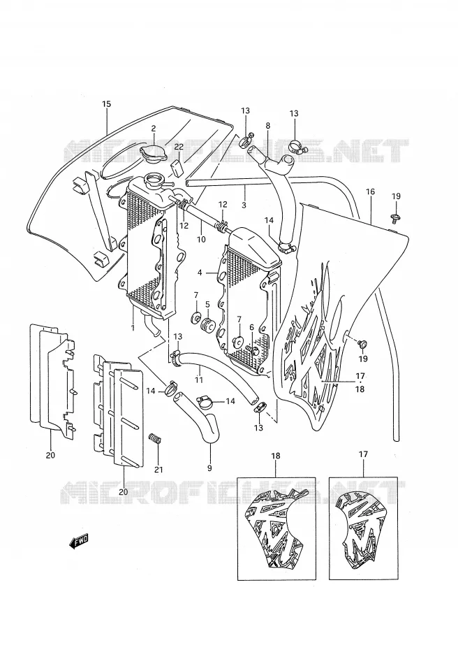 RADIATOR (MODEL P) Suzuki MOTO 250 RM 1994  RM250R(E28)