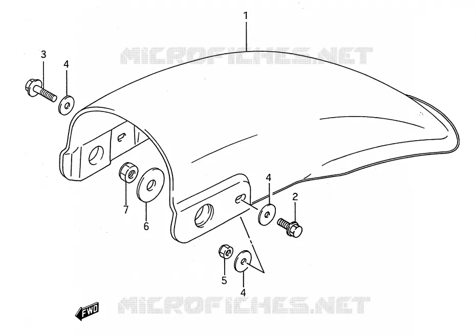 REAR FENDER (MODEL G/H/J/K/L/M) Suzuki MOTO 80 RM 1987  RM80H(E28)