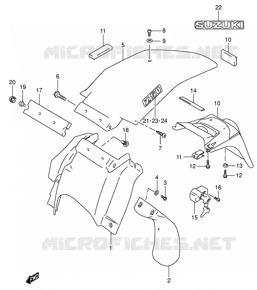 REAR FENDER Suzuki MOTO 250 DR-Z 2004  DR-Z250K4(E24)