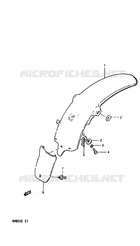 REAR FENDER Suzuki MOTO 80 RM 1984  RM80XE(D/E)