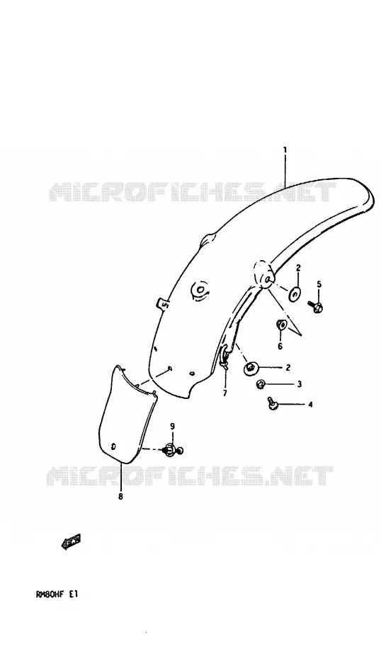 REAR FENDER Suzuki MOTO 80 RM 1985  RM80HF