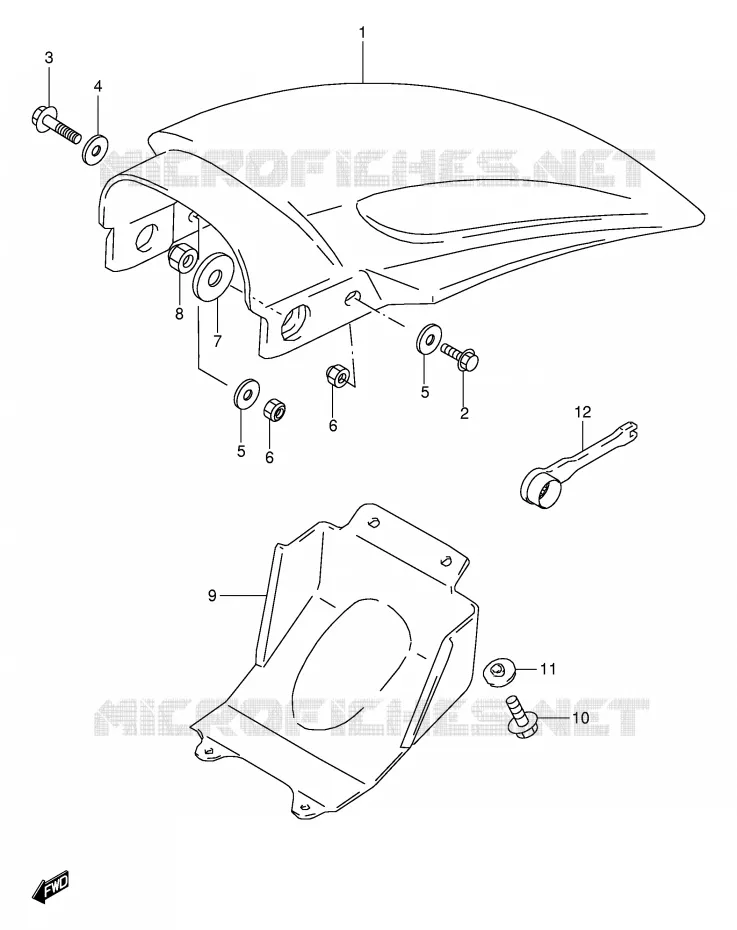 REAR FENDER Suzuki MOTO 80 RM 1996  RM80T(E24)