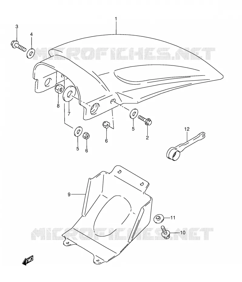 REAR FENDER Suzuki MOTO 80 RM 1996  RM80T(E3/E28)