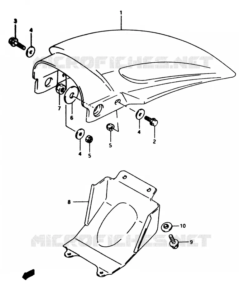 REAR FENDER Suzuki MOTO 80 RM 1996  RM80T(T/V)