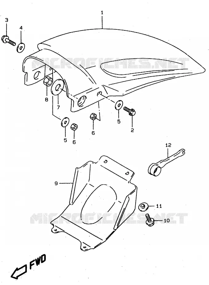 REAR FENDER Suzuki MOTO 80 RM 1999  RM80XX(T/V/W)