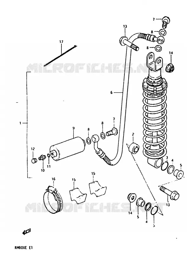 REAR SHOCK ABSORBER (MODEL D) Suzuki MOTO 80 RM 1984  RM80XE(D/E)
