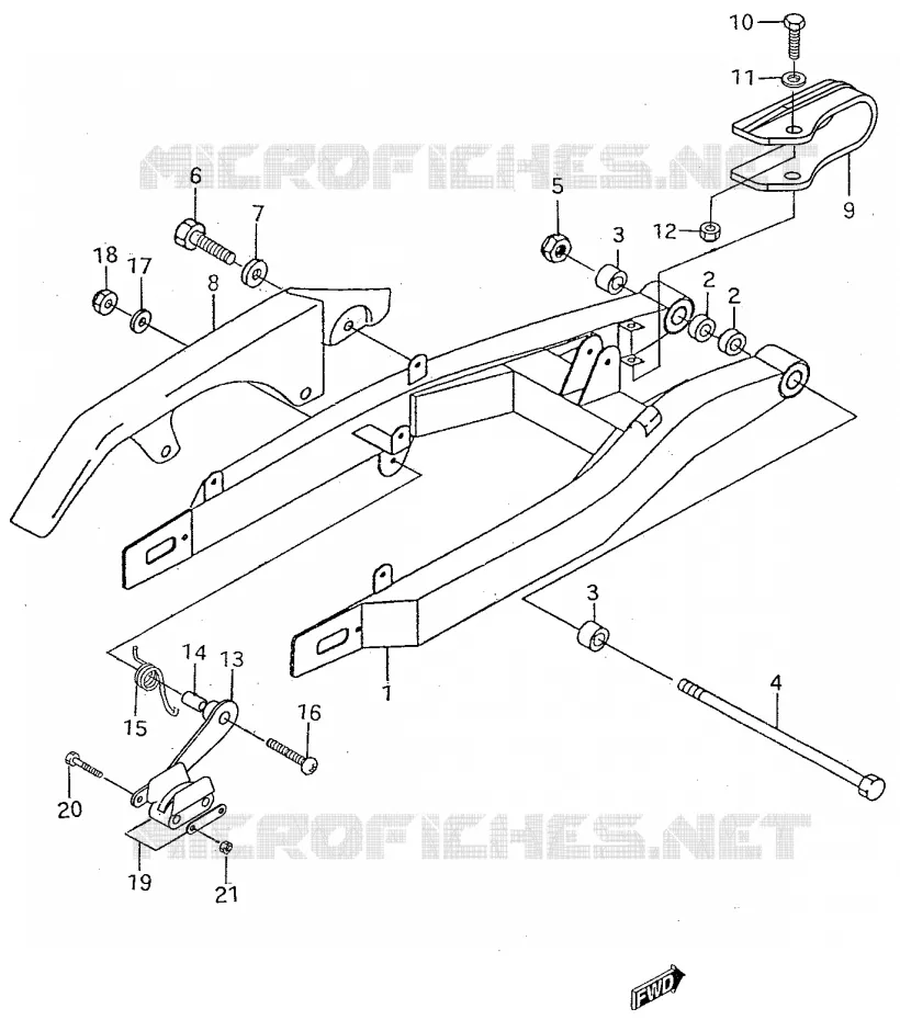 REAR SWINGNING ARM Suzuki MOTO 50 RMX 1999  RMX50X