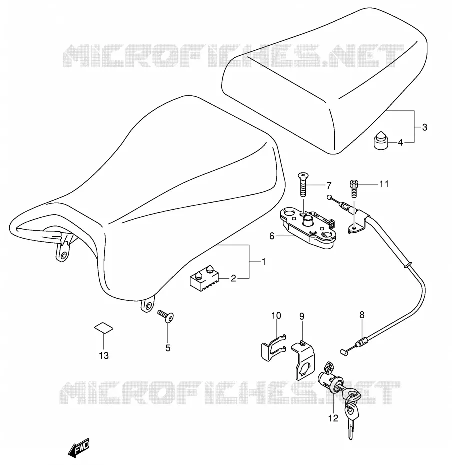 SEAT (MODEL K3) Suzuki MOTO 650 SV-S 2003  SV650SUK3(E2)