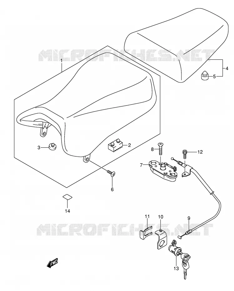 SEAT (MODEL K4/K5/K6/K7) Suzuki MOTO 650 SV 2003  SV650K3(E2)