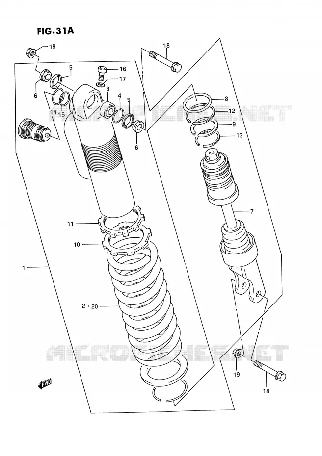 SHOCK ABSORBER (MODEL P) Suzuki MOTO 125 RM 1993  RM125P(E2)