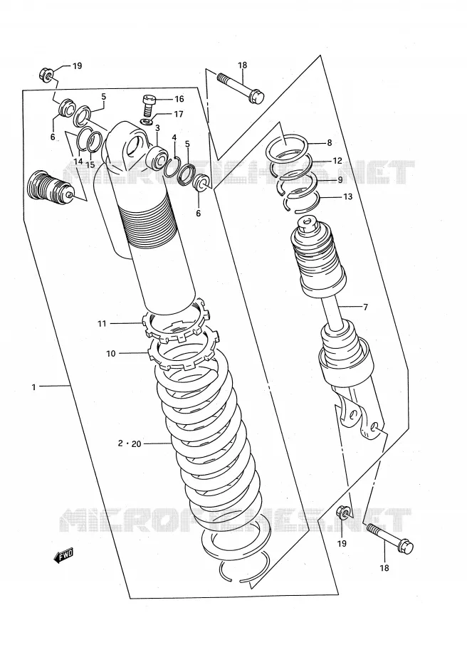 SHOCK ABSORBER (MODEL P) Suzuki MOTO 125 RM 1994  RM125R(E28)