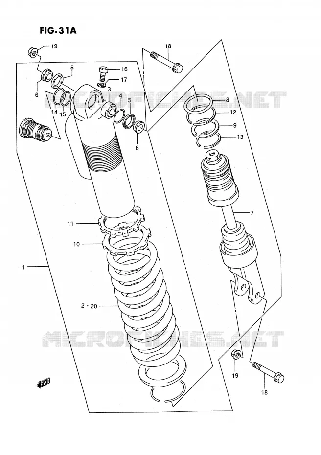 SHOCK ABSORBER (MODEL P) Suzuki MOTO 125 RM 1994  RM125R(E3)