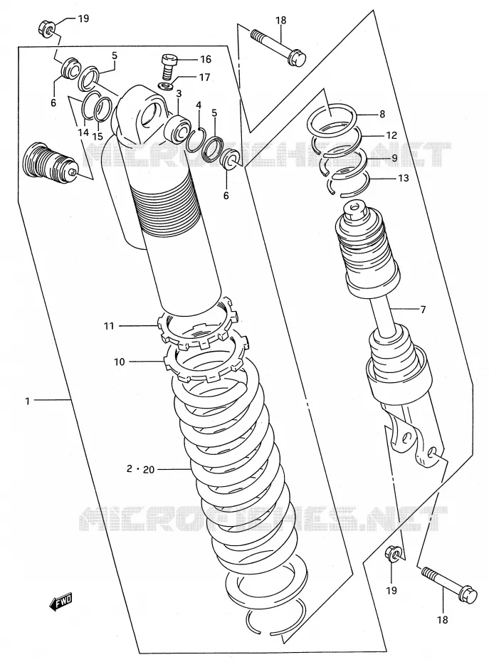 SHOCK ABSORBER (MODEL P) Suzuki MOTO 250 RM 1993  RM250P(E28)