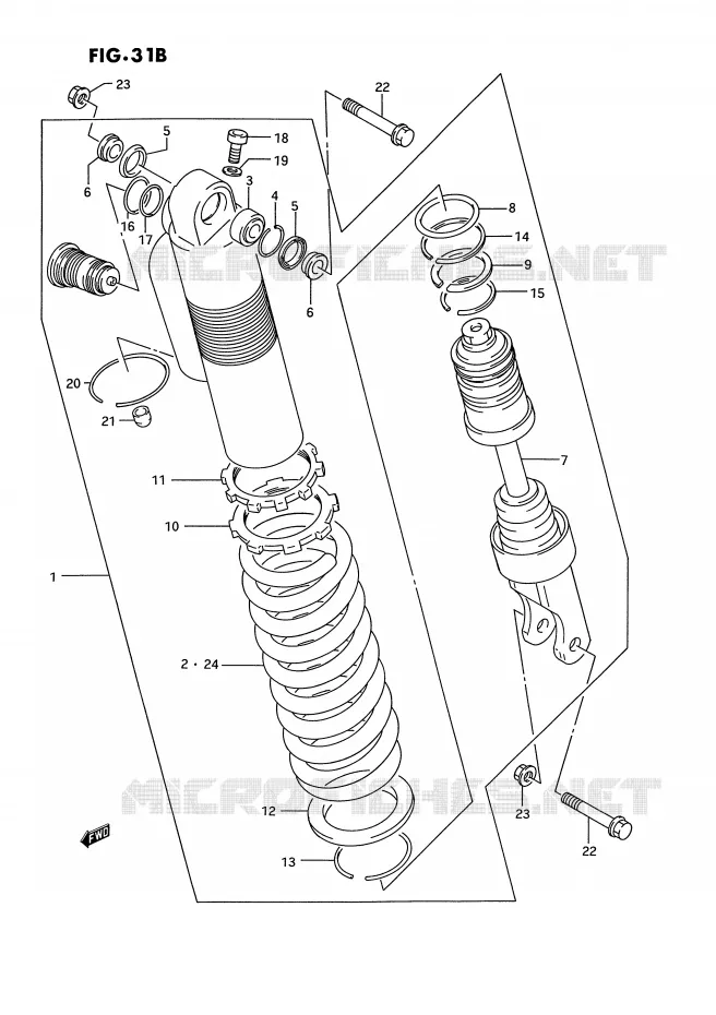 SHOCK ABSORBER (MODEL R) Suzuki MOTO 125 RM 1993  RM125P(E2)