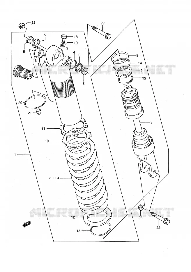SHOCK ABSORBER (MODEL R) Suzuki MOTO 125 RM 1995  RM125S(E28)