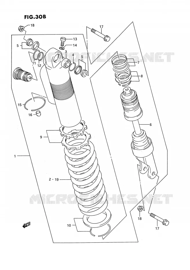 SHOCK ABSORBER (MODEL S) Suzuki MOTO 250 RM 1995  RM250S(E2)