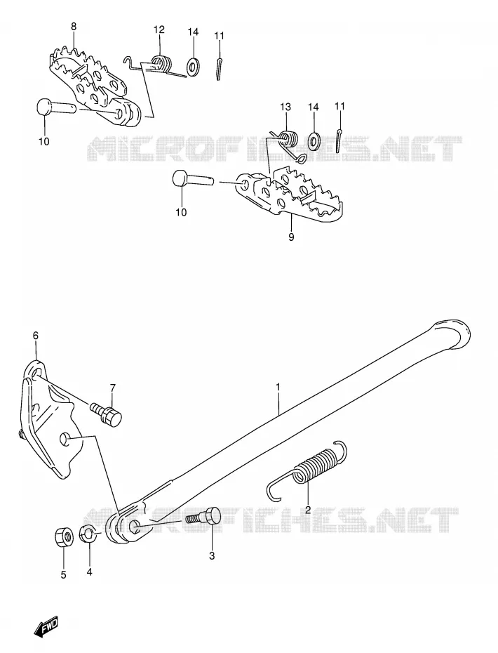 STAND - FOOTREST (MODEL K/L/M/N) Suzuki MOTO 250 RMX 1992  RMX250N(E1)