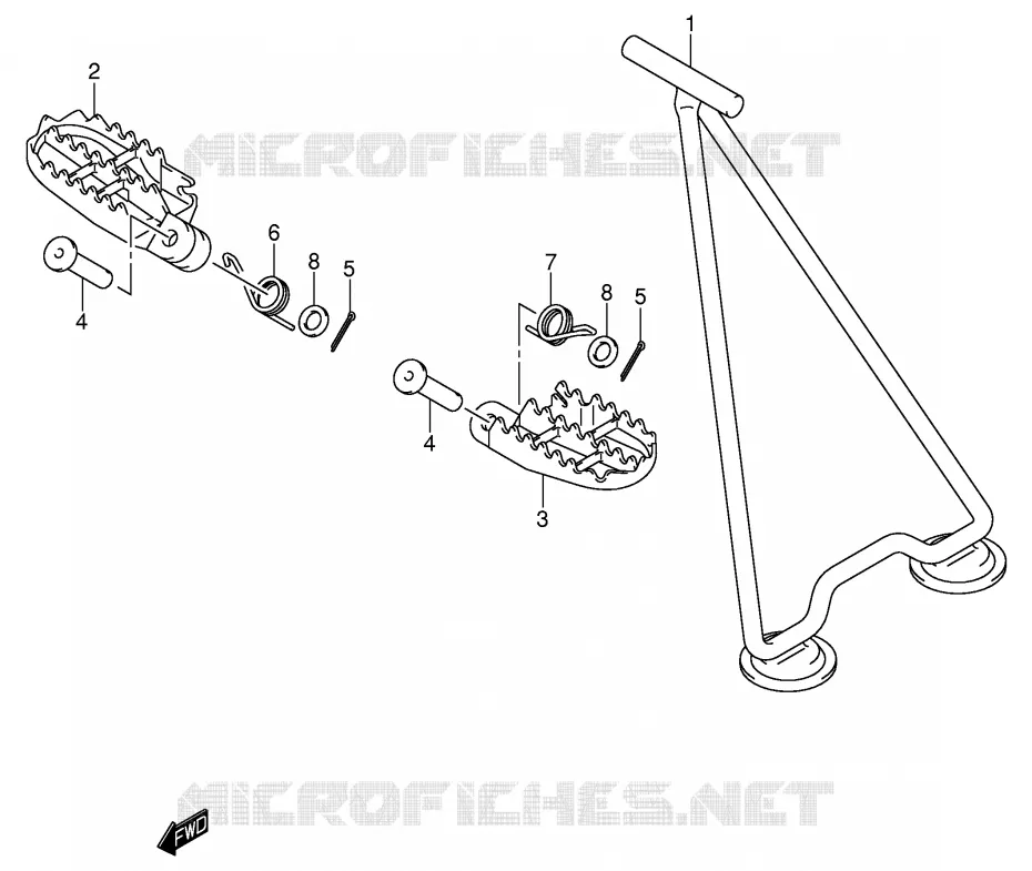 STAND - FOOTREST (MODEL K1/K2) Suzuki MOTO 125 RM 2004  RM125K4