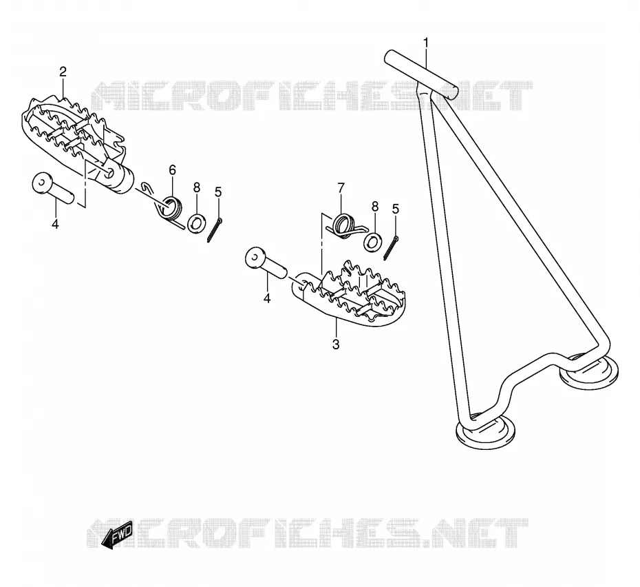 STAND - FOOTREST (MODEL K3/K4/K5/K6) Suzuki MOTO 250 RM 2003  RM250K3(E3/E28)
