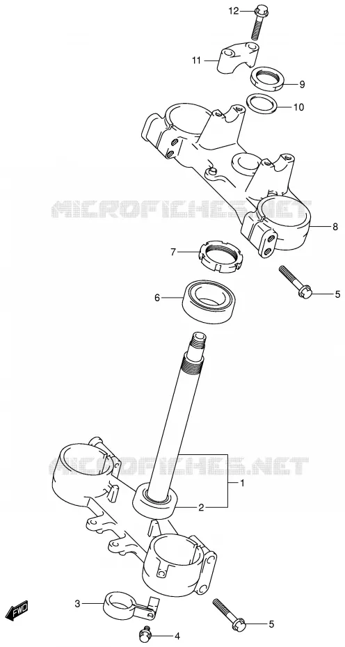 STEERING COLUMN (MODEL K1) Suzuki MOTO 125 RM 2004  RM125K4