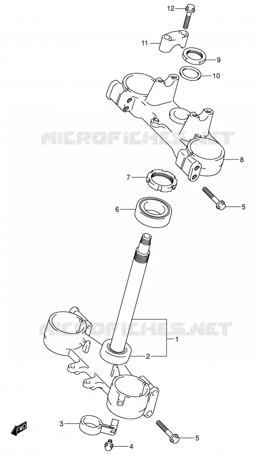 STEERING COLUMN (MODEL K2) Suzuki MOTO 125 RM 2004  RM125K4