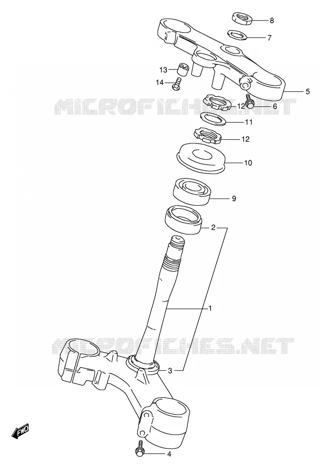 STEERING COLUMN (MODEL V) Suzuki MOTO 1000 TL-S 2000  TL1000SY(E2)