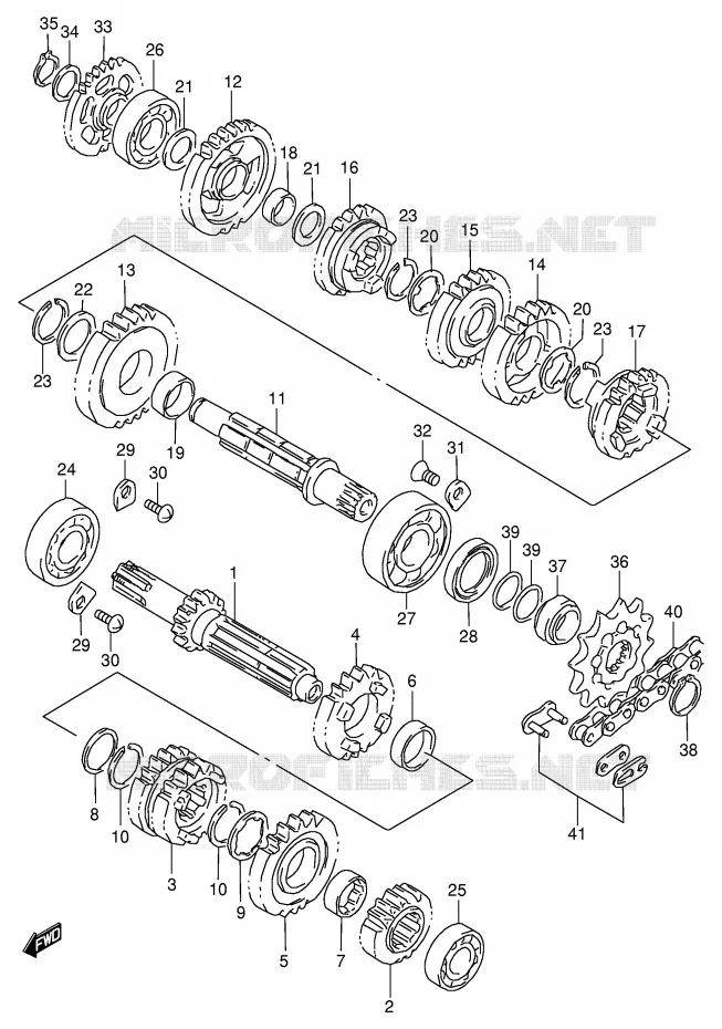 TRANSMISSION (MODEL T/V) Suzuki MOTO 125 RM 2000  RM125Y(E2)