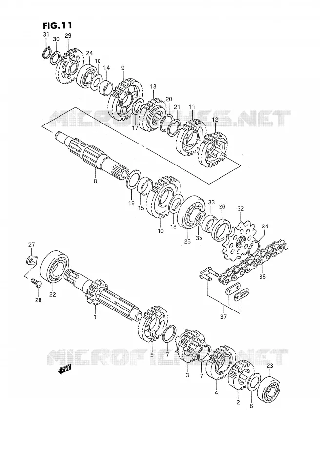 TRANSMISSION Suzuki MOTO 250 RM 1995  RM250S(E2)