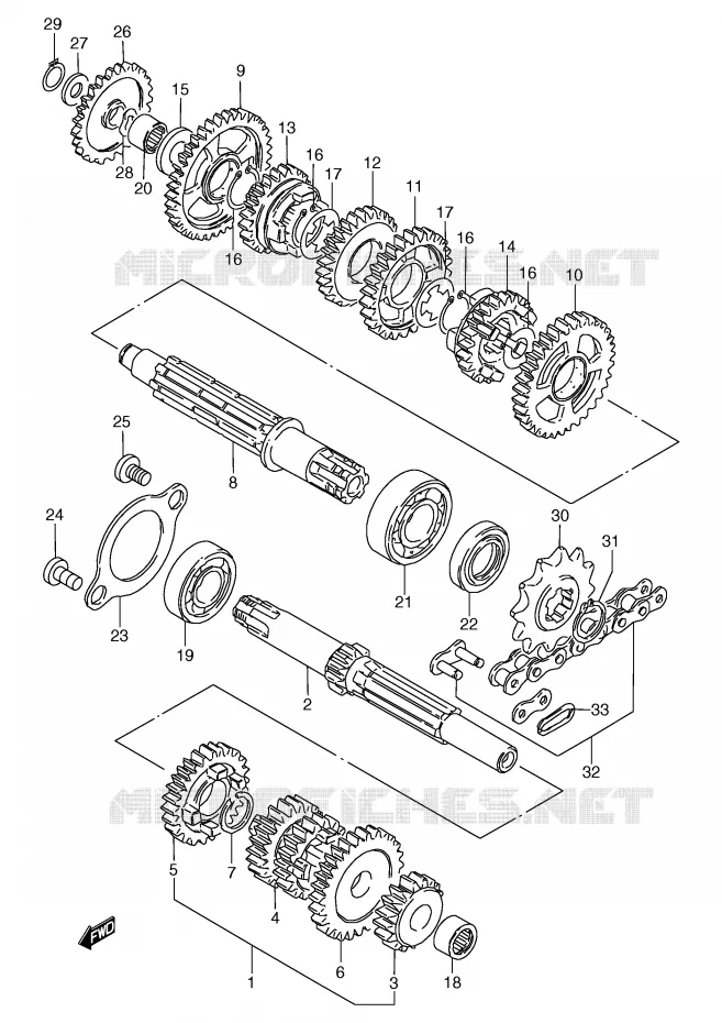 TRANSMISSION Suzuki MOTO 50 RG 1994  RG50R(E6)