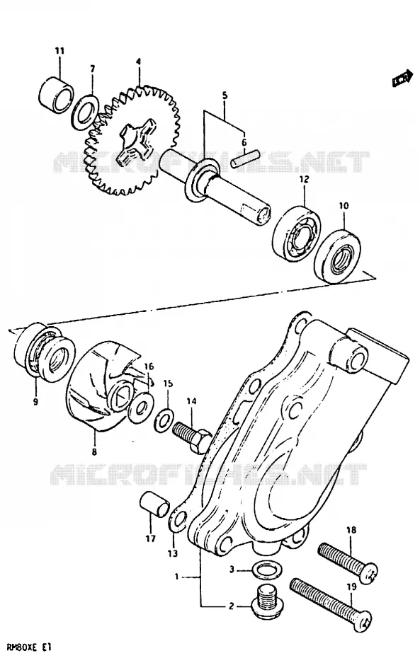 WATER PUMP Suzuki MOTO 80 RM 1983  RM80XD(D/E)