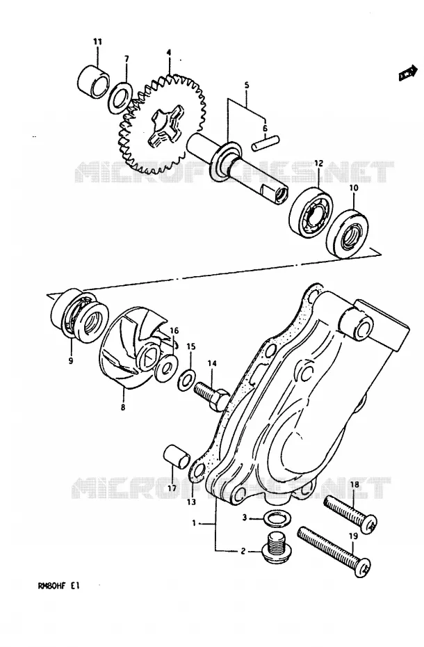 WATER PUMP Suzuki MOTO 80 RM 1985  RM80HF