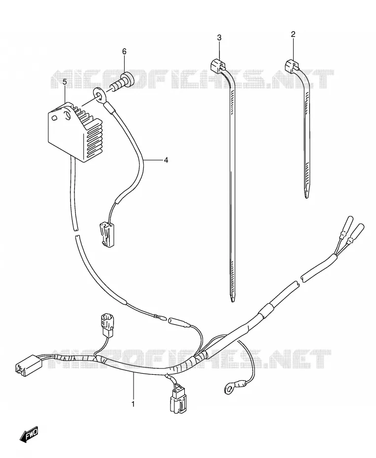 WIRING HARNESS Suzuki MOTO 250 RMX 1990  RMX250L(E1)