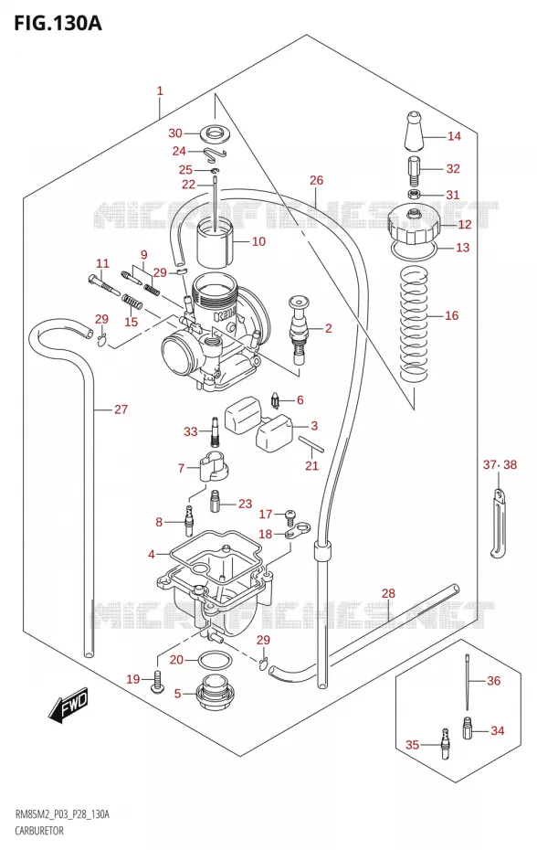 CARBURETOR Suzuki MOTO 85 RM 2022  RM85 M2 (E28 / E33)