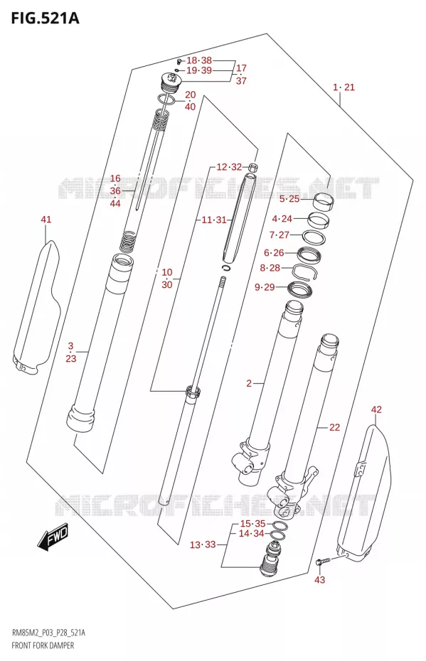 FRONT FORK Suzuki MOTO 85 RM 2022  RM85 M2 (E28 / E33)