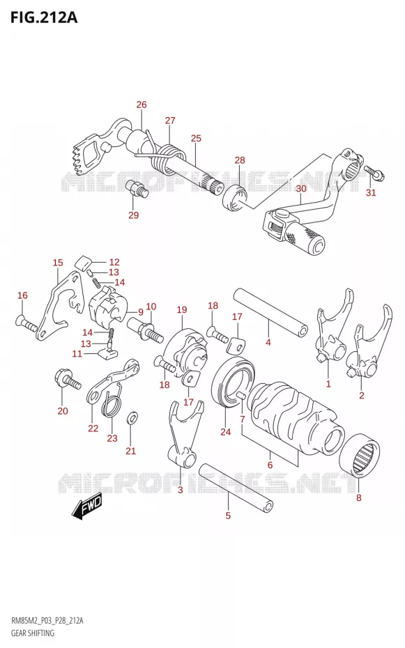GEAR SHIFTING ASSY Suzuki MOTO 85 RM 2022  RM85 M2 (E28 / E33)