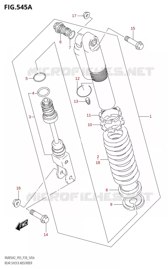 REAR SHOCK ABSORBER Suzuki MOTO 85 RM 2022  RM85 M2 (E28 / E33)