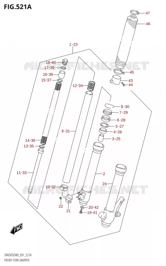 FRONT FORK Suzuki MOTO 650 DR 2020  DR650SE M0 (E01)