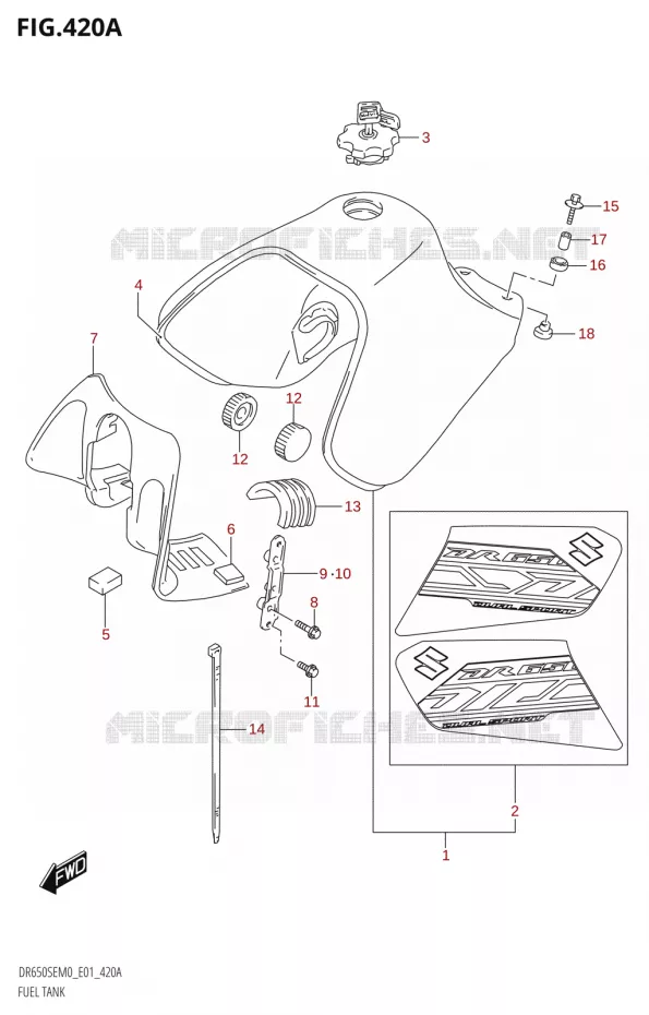 FUEL TANK Suzuki MOTO 650 DR 2020  DR650SE M0 (E01)
