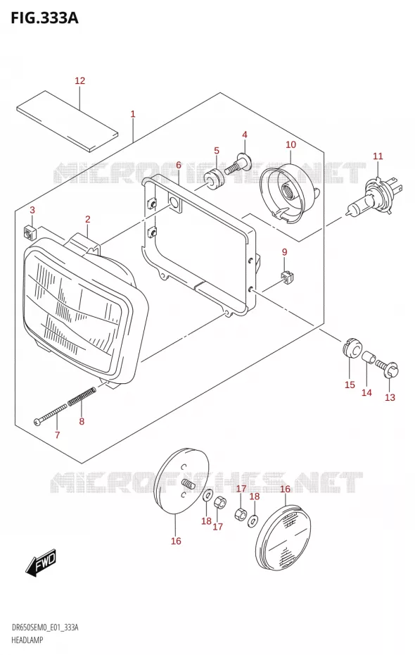 HEADLIGHT Suzuki MOTO 650 DR 2020  DR650SE M0 (E01)