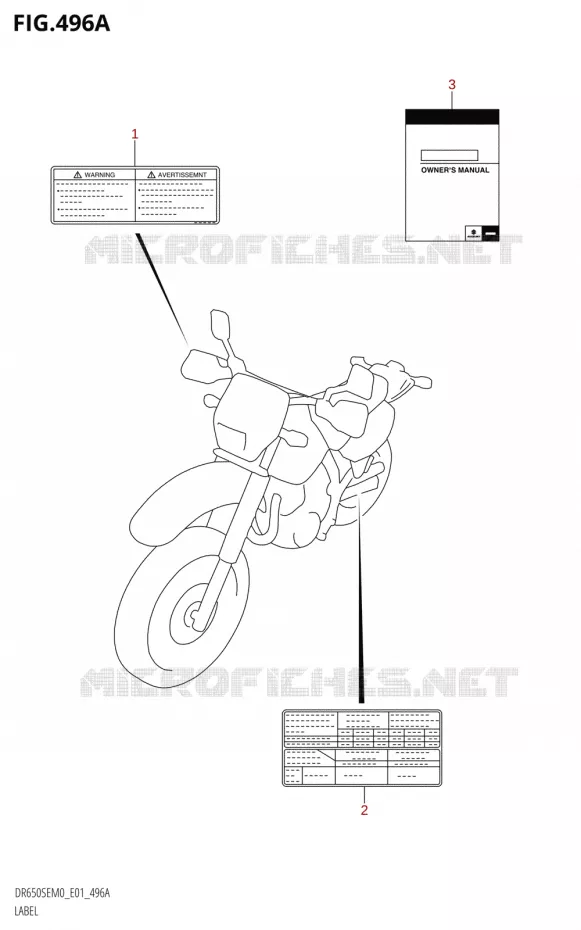 LABEL Suzuki MOTO 650 DR 2020  DR650SE M0 (E01)