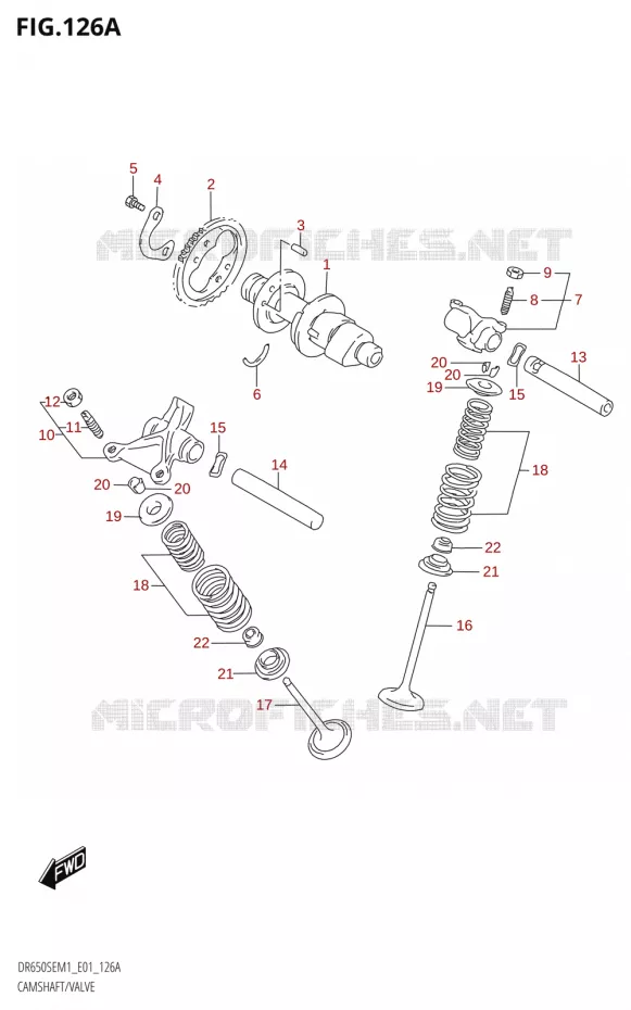 CAMSHAFT - VALVES Suzuki MOTO 650 DR 2021  DR650SE M1 (E01)