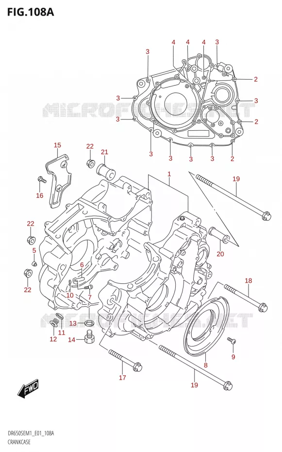 CRANKCASE Suzuki MOTO 650 DR 2021  DR650SE M1 (E01)