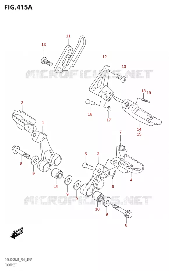 FOOTREST Suzuki MOTO 650 DR 2021  DR650SE M1 (E01)
