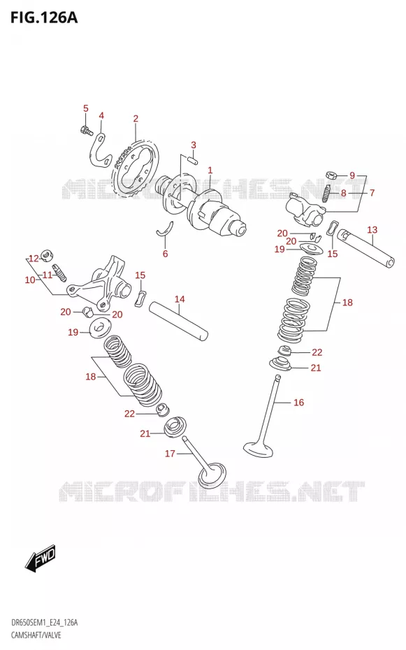 CAMSHAFT - VALVES Suzuki MOTO 650 DR 2021  DR650SE M1 (E24)