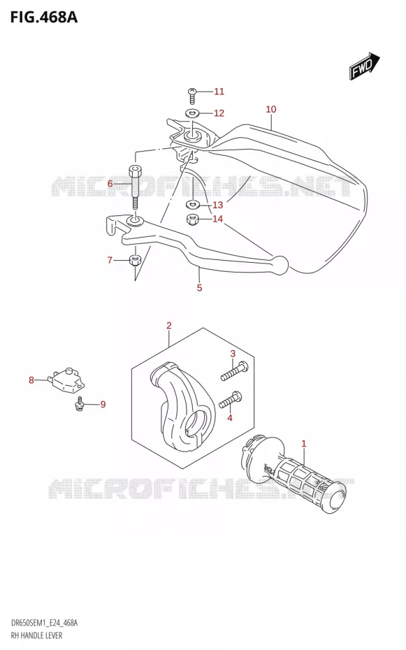 RIGHT LEVER - THROTTLE GRIP Suzuki MOTO 650 DR 2021  DR650SE M1 (E24)