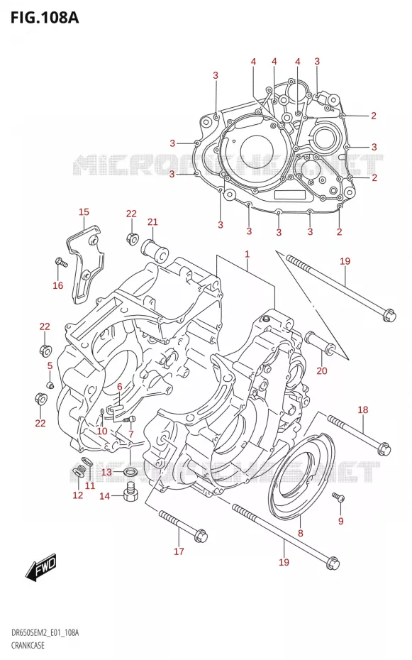 CRANKCASE Suzuki MOTO 650 DR 2022  DR650SE M2 (E01)