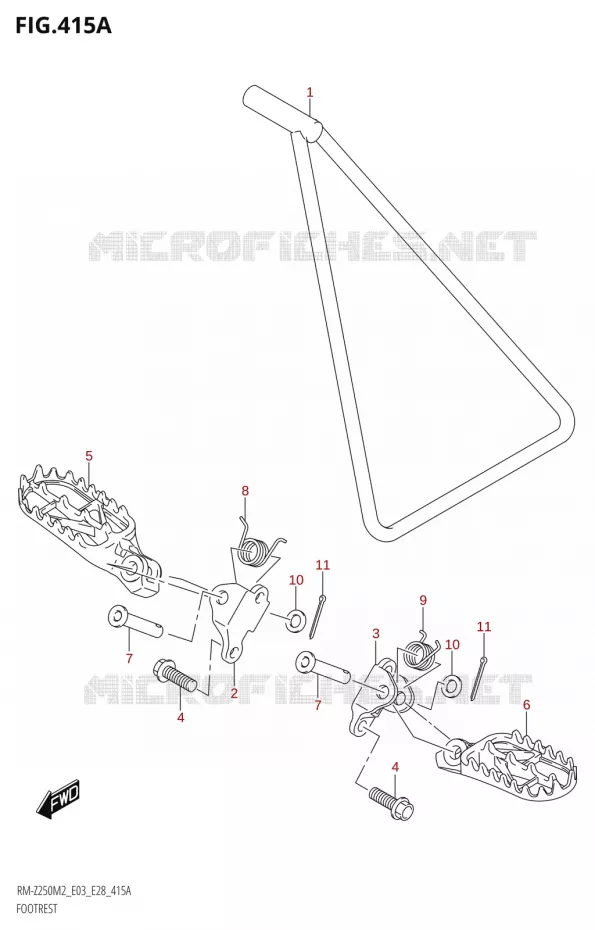 FOOTREST Suzuki MOTO 250 RM-Z 2022  RM-Z250 M2 (E03,E28)