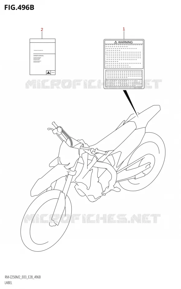 LABEL (E03) Suzuki MOTO 250 RM-Z 2022  RM-Z250 M2 (E03,E28)
