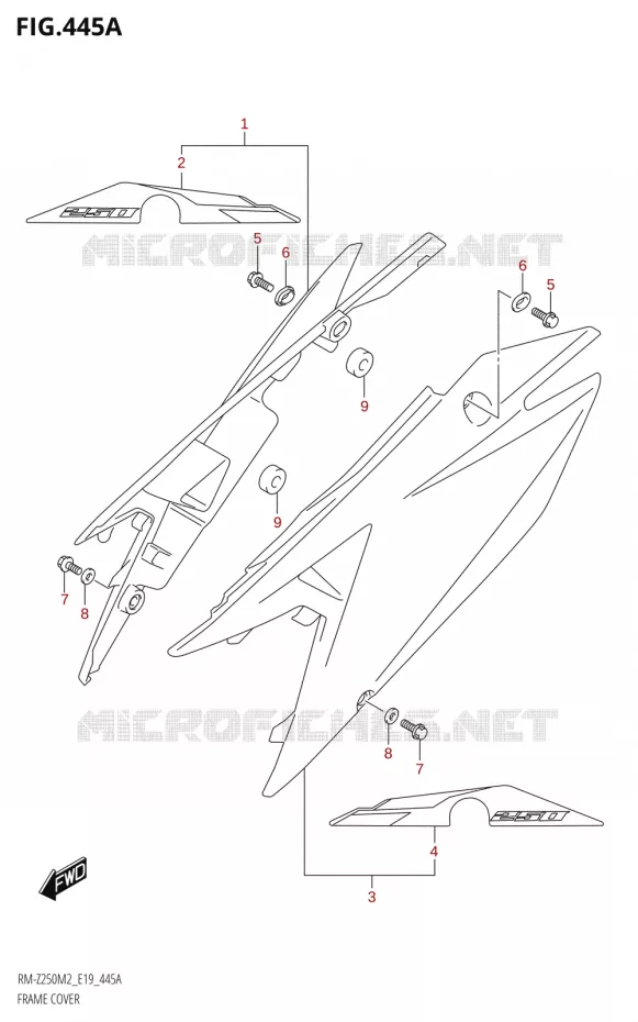 REAR FAIRING Suzuki MOTO 250 RM-Z 2022  RM-Z250 M2 (E19)